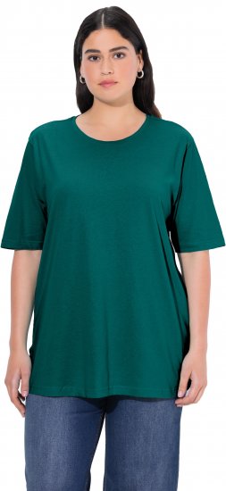 Ulla Popken Basic Round Neck Short Sleeve Relaxed Fit T-Shirt Teal Green - T-skjorter - 