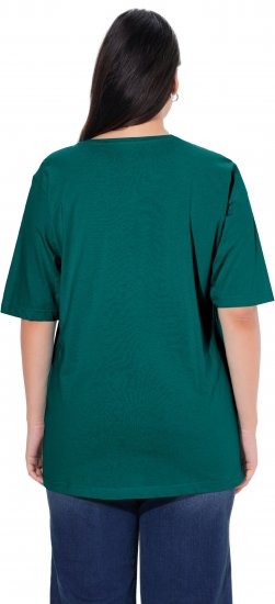 Ulla Popken Basic Round Neck Short Sleeve Relaxed Fit T-Shirt Teal Green - T-skjorter - 