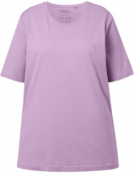Ulla Popken Basic Round Neck Short Sleeve Relaxed Fit T-Shirt Lavender Pink - T-skjorter - 