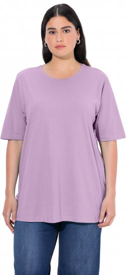 Ulla Popken Basic Round Neck Short Sleeve Relaxed Fit T-Shirt Lavender Pink - T-skjorter - 