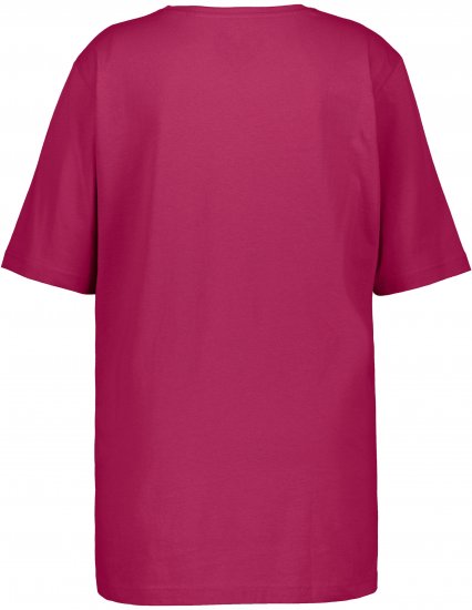 Ulla Popken Basic Round Neck Short Sleeve Relaxed Fit T-Shirt Magnolia Red - T-skjorter - 