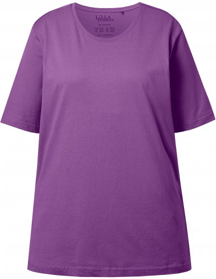 Ulla Popken Basic Round Neck Short Sleeve Relaxed Fit T-Shirt Purple - T-skjorter - 
