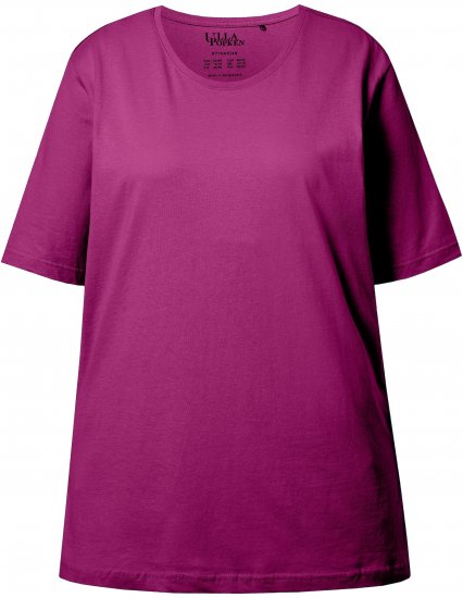 Ulla Popken Basic Round Neck Short Sleeve Relaxed Fit T-Shirt Berry Purple - T-skjorter - 