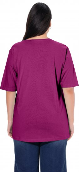 Ulla Popken Basic Round Neck Short Sleeve Relaxed Fit T-Shirt Berry Purple - T-skjorter - 