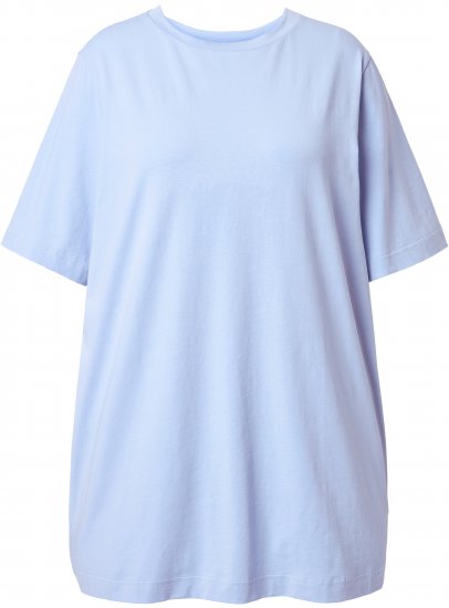Ulla Popken Basic Round Neck Short Sleeve T-Shirt Light Blue - T-skjorter - 