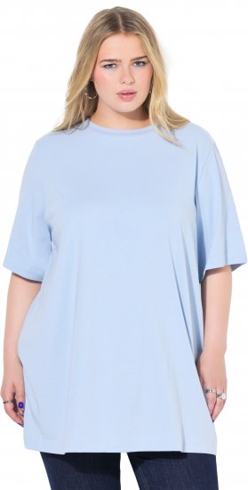Ulla Popken Basic Round Neck Short Sleeve T-Shirt Light Blue - T-skjorter - 