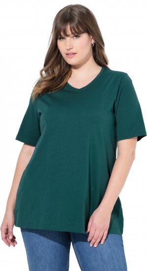 Ulla Popken Eco Cotton Basic T-Shirt 2-Pack Green/White - T-skjorter - 