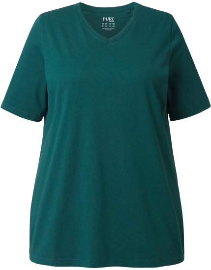 Ulla Popken Eco Cotton Basic T-Shirt 2-Pack Green/White - T-skjorter - 