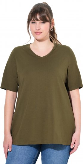 Ulla Popken Eco Cotton Basic T-Shirt 2-Pack Green/Black - T-skjorter - 