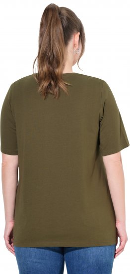 Ulla Popken Eco Cotton Basic T-Shirt 2-Pack Green/Black - T-skjorter - 