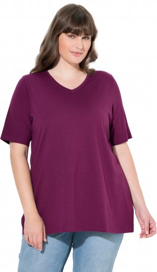 Ulla Popken Eco Cotton Basic T-Shirt 2-Pack Black/Red - T-skjorter - 