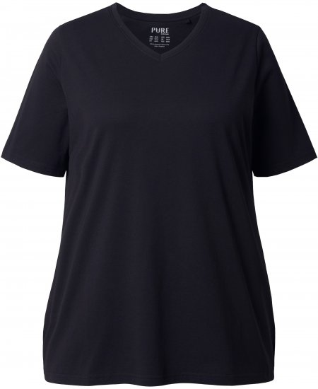 Ulla Popken Eco Cotton Basic T-Shirt 2-Pack Black/Red - T-skjorter - 