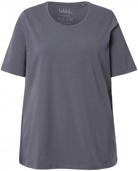 Ulla Popken Essential Round Neck Stretch Tee Graphite Grey - T-skjorter - 