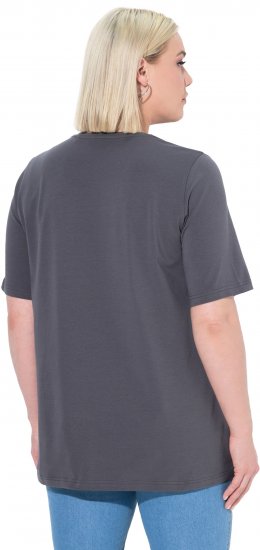 Ulla Popken Essential Round Neck Stretch Tee Graphite Grey - T-skjorter - 