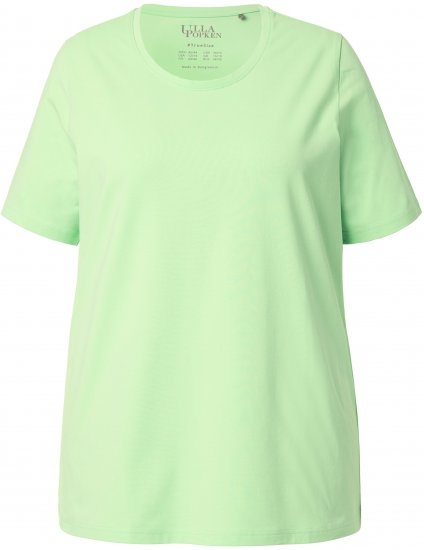 Ulla Popken Essential Round Neck Stretch Tee Light Green - T-skjorter - 
