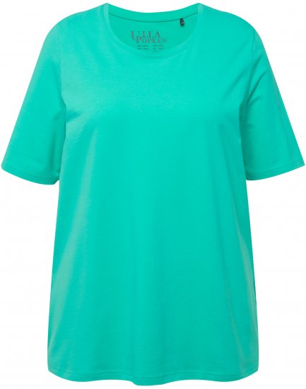Ulla Popken Essential Round Neck Stretch Tee Turquoise - T-skjorter - 
