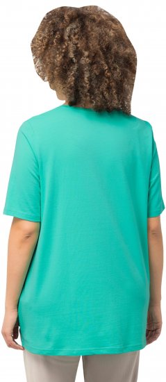 Ulla Popken Essential Round Neck Stretch Tee Turquoise - T-skjorter - 
