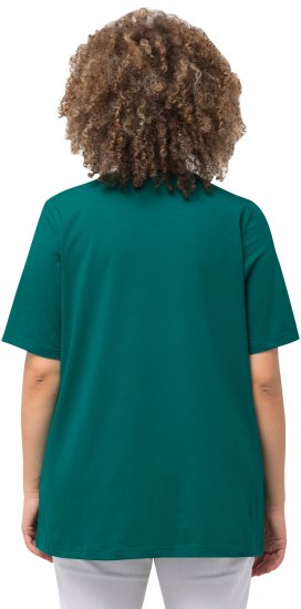 Ulla Popken Essential Round Neck Stretch Tee Dark Emerald - T-skjorter - 