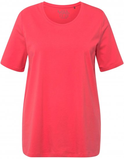 Ulla Popken Essential Round Neck Stretch Tee Dark Coral - T-skjorter - 