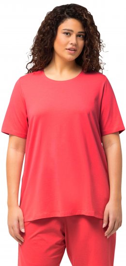 Ulla Popken Essential Round Neck Stretch Tee Dark Coral - T-skjorter - 