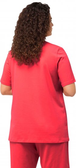 Ulla Popken Essential Round Neck Stretch Tee Dark Coral - T-skjorter - 