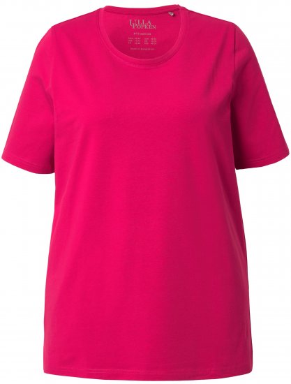 Ulla Popken Essential Round Neck Stretch Tee Dark Raspberry - T-skjorter - 
