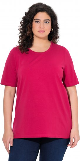 Ulla Popken Essential Round Neck Stretch Tee Dark Raspberry - T-skjorter - 