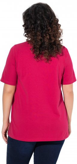 Ulla Popken Essential Round Neck Stretch Tee Dark Raspberry - T-skjorter - 