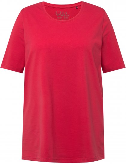 Ulla Popken Essential Round Neck Stretch Tee Dark Pink - T-skjorter - 