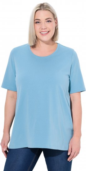 Ulla Popken Essential Round Neck Stretch Tee Light Teal - T-skjorter - 