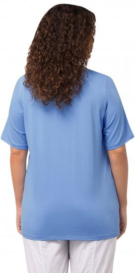 Ulla Popken Essential Round Neck Stretch Tee Cloud Blue - T-skjorter - 