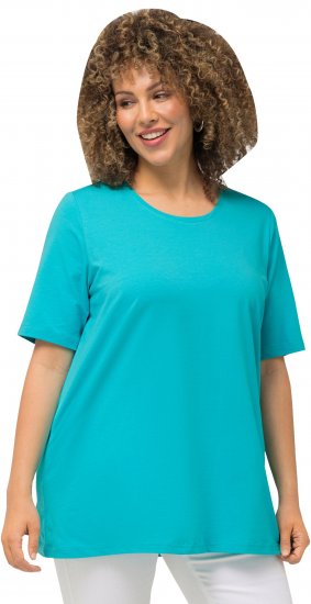 Ulla Popken Essential Round Neck Stretch Tee Deep Aqua - T-skjorter - 