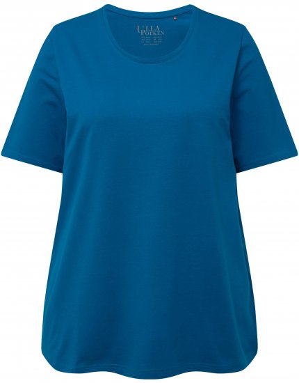 Ulla Popken Essential Round Neck Stretch Tee Medium Blue - T-skjorter - 