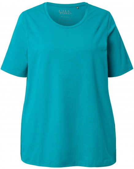 Ulla Popken Essential Round Neck Stretch Tee Teal - T-skjorter - 
