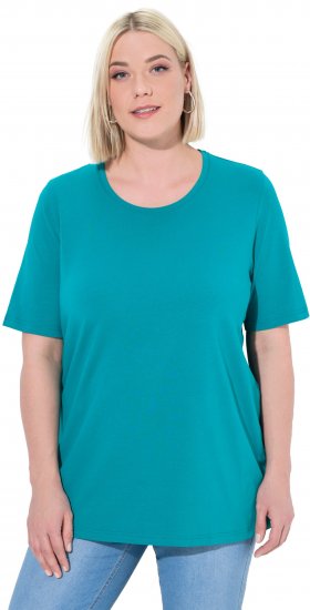 Ulla Popken Essential Round Neck Stretch Tee Teal - T-skjorter - 