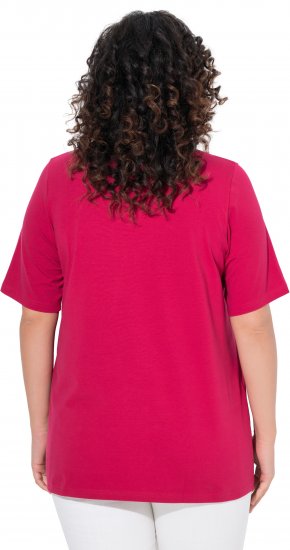 Ulla Popken Essential V-Neck Stretch Tee Dark Raspberry - T-skjorter - 