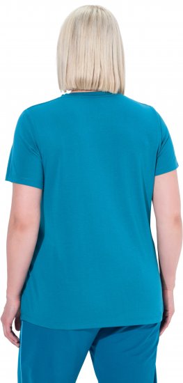 Ulla Popken Functional Antibacterial Finish V-Neck Short Sleeve Knit Top Opal Green - T-skjorter - 