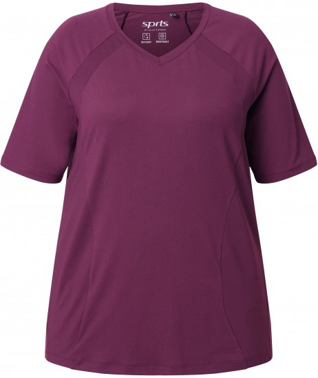 Ulla Popken Quick-Drying Short Sleeve T-Shirt Dark Cherry - T-skjorter - 