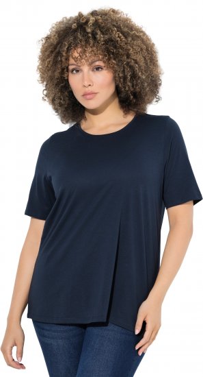 Ulla Popken Scoop Neck Short Sleeve Tee Navy - T-skjorter - 