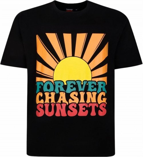 Espionage T421 Chasing Sunset Printed T-Shirt - T-skjorter - Store T-skjorter - 2XL-14XL