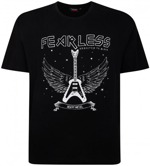 Espionage T426 Fearless Printed T-Shirt Black - T-skjorter - Store T-skjorter - 2XL-14XL