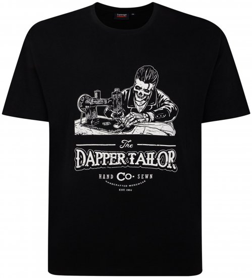 Espionage T426 Dapper Tailor Printed T-Shirt Black - T-skjorter med trykk i store størrelser - T-skjorter med trykk i store størrelser