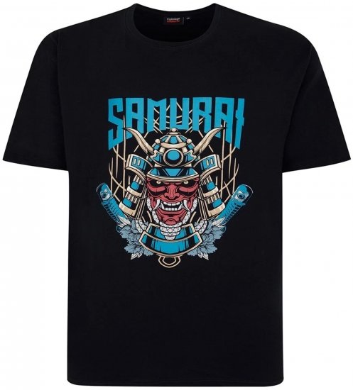 Espionage T429 Samurai Printed T-Shirt Navy - T-skjorter med trykk i store størrelser - T-skjorter med trykk i store størrelser