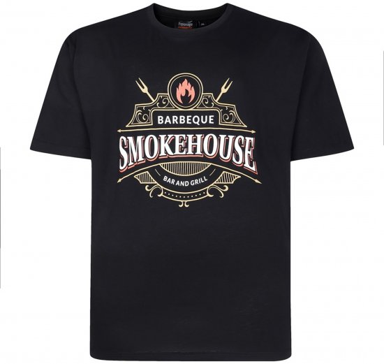 Espionage T437 Smokehouse Printed T-Shirt Black - T-skjorter med trykk i store størrelser - T-skjorter med trykk i store størrelser