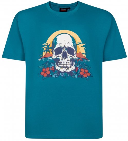 Espionage T452 Skull Island Printed T-Shirt Jade - T-skjorter med trykk i store størrelser - T-skjorter med trykk i store størrelser