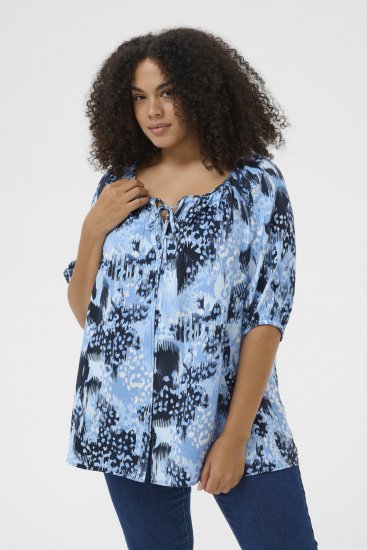 Kaffe Curve Aliana Tunic Blue Flower Animal - Tunikaer - 
