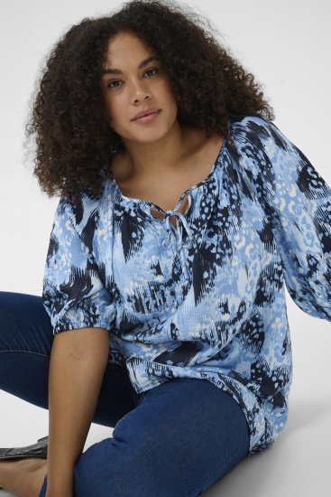 Kaffe Curve Aliana Tunic Blue Flower Animal - Tunikaer - 