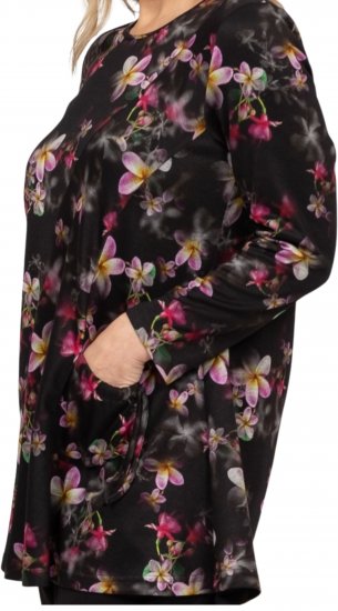 Scandinavian Caramel Flowers Tunic Red and Pink - Trykket T-skjorter for dame - 