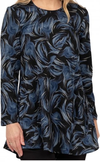 Scandinavian Caramel Swirls Tunic Blue - Trykket T-skjorter for dame - 