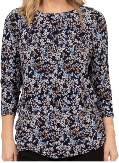 Scandinavian Caramel Tiny Flower Petals Blouse Light Blue - Trykket T-skjorter for dame - 